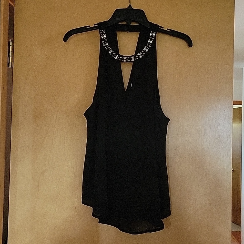 Beaded neck blouse